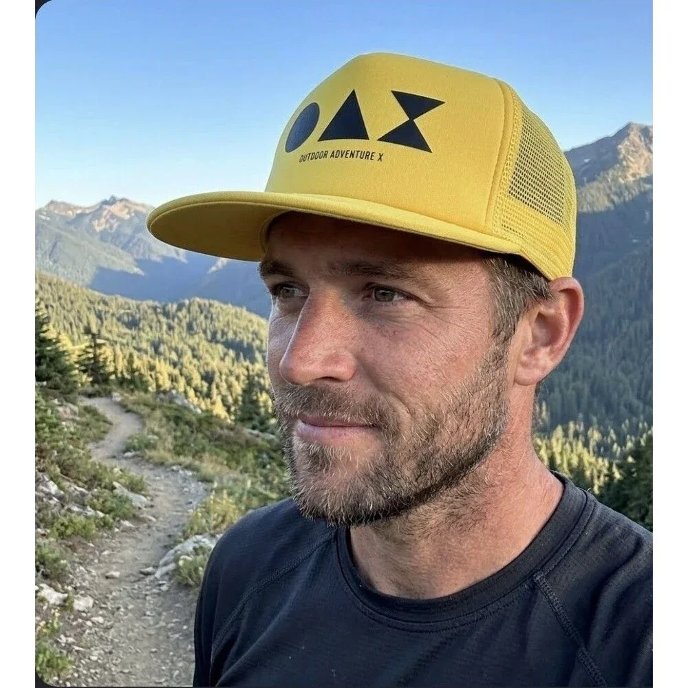 Outdoor Adventure X Hat Yellow Foam Mesh Trucker Cap Snapback Outdoor Retailer